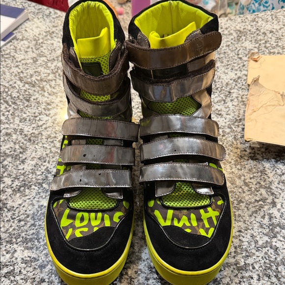 Louis Vuitton Other - Louis Vuitton Black and Neon High-Top Sneakers